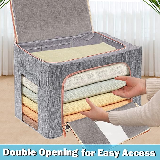 100L Large Storage Bags, Stackable Clothes Storage Bins - Image 7