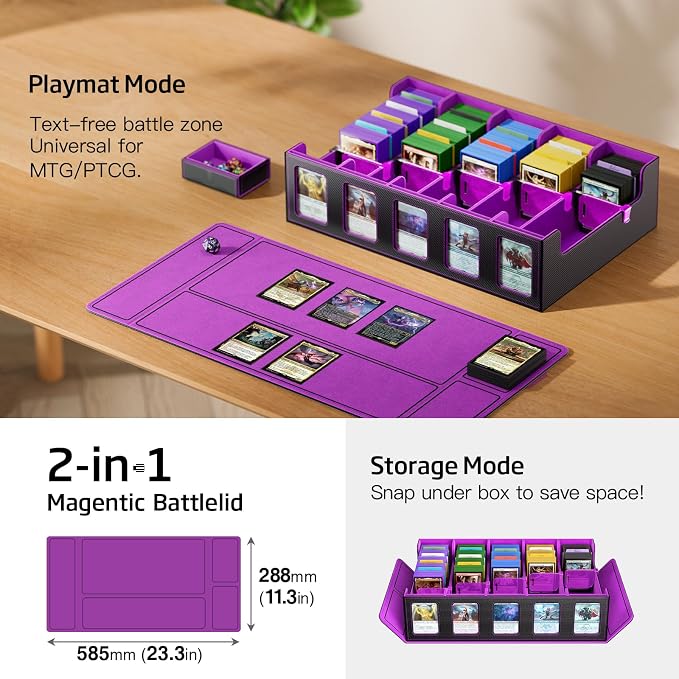 Trading Card Storage Box 5-Row 3900+ Capacity, TCG MTG Card Case - Image 6