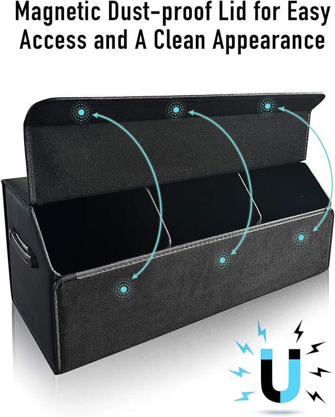 Car Organizers for Trunk for Suv Sedan, Leather Storage Box, Extra Large - Image 3