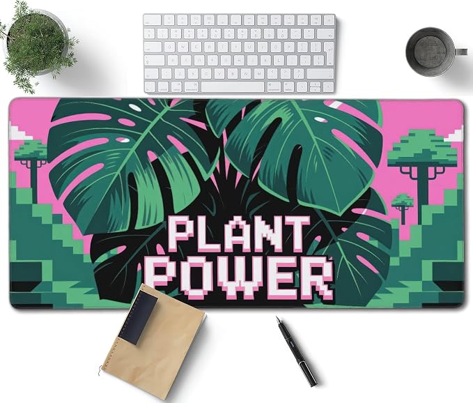 Pixel Plant Power Large Mouse Pad, Cool Gaming Desk Mat, XXL Keyboard Desk Pad by Unknown