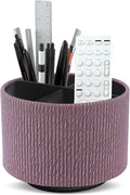 Round Leather Art Supply Organizer, Remote Control Holder, 360 Degree Spinning by Unknown
