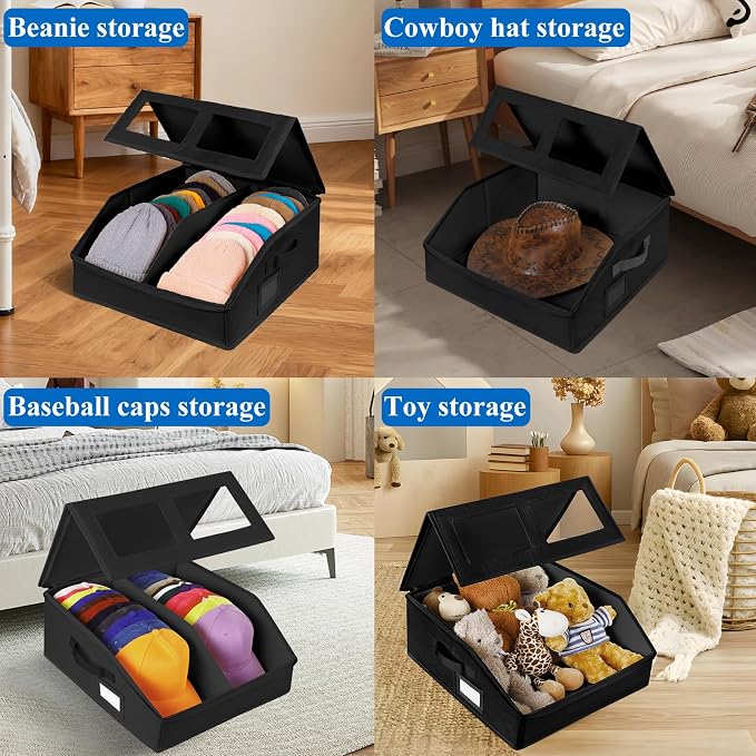 Hat Storage for Baseball Caps-Holds Up to 24 Caps, Hat Organizer for Closet - Image 4