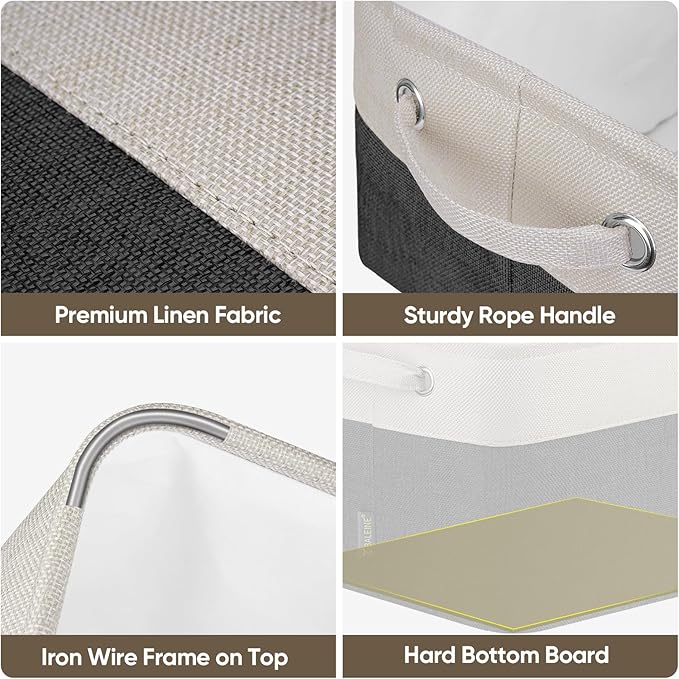 BALEINE Fabric Storage Bins for Shelves, Linen Storage Baskets for Organizing - Image 9