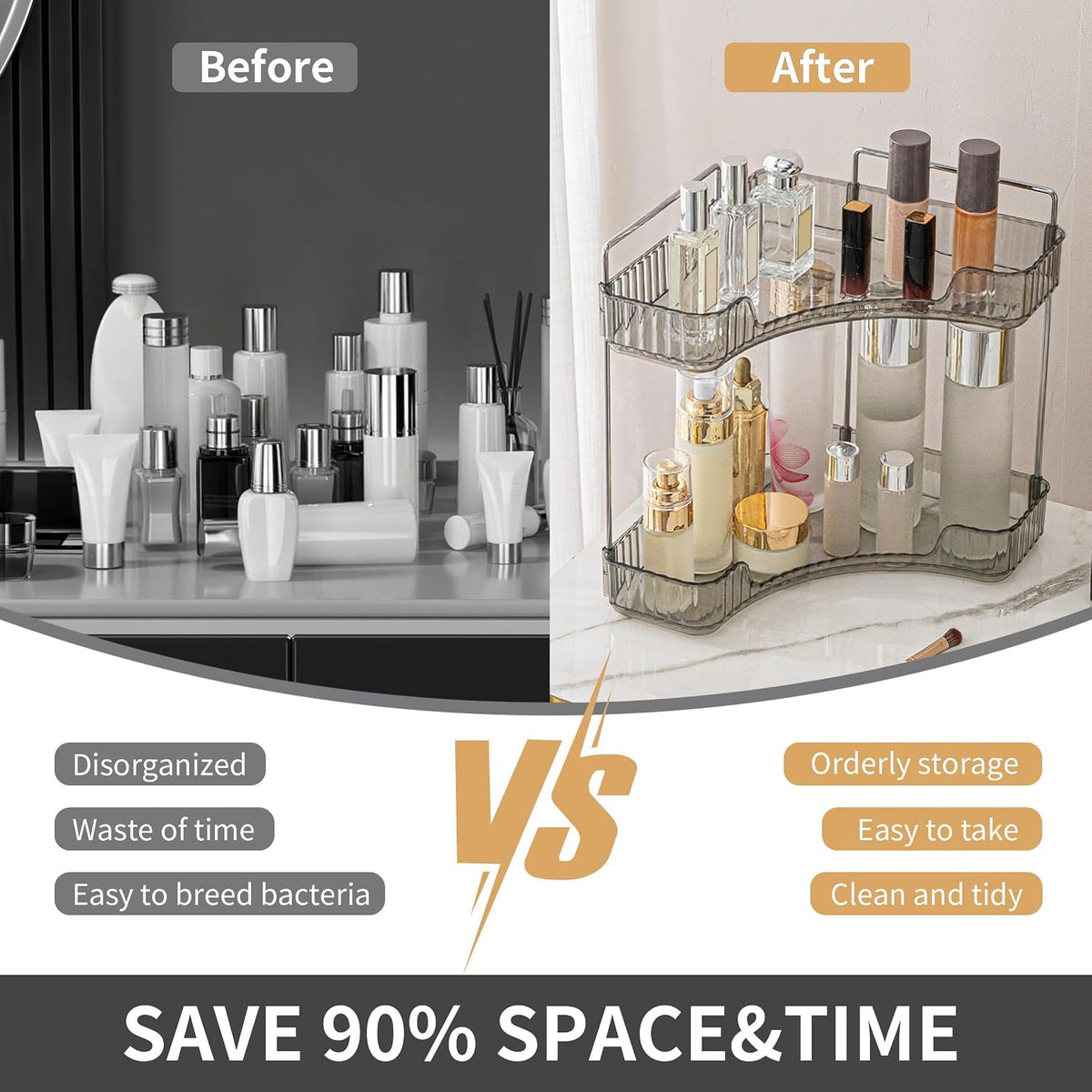 YCIA&DONE Corner Bathroom Counter Organizer, Makeup Organizer for