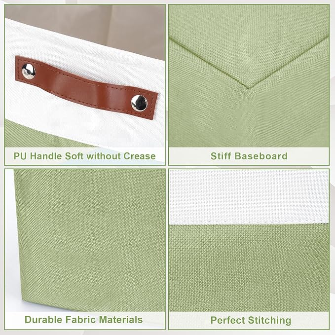 13x13 Cube Storage Bins, Collapsible Fabric Storage Box, 4 Pack Closet Baskets - Image 6