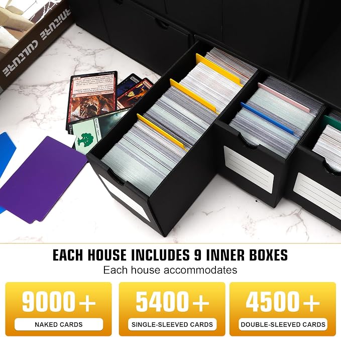 Trading Card Storage Box, Includes 9-600 CT Boxes & 48 Card Dividers, 9000+ - Image 2