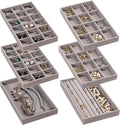 Frebeauty Jewelry Organizer Tray, Stackable Velvet Jewelry Trays, Drawer by Frebeauty