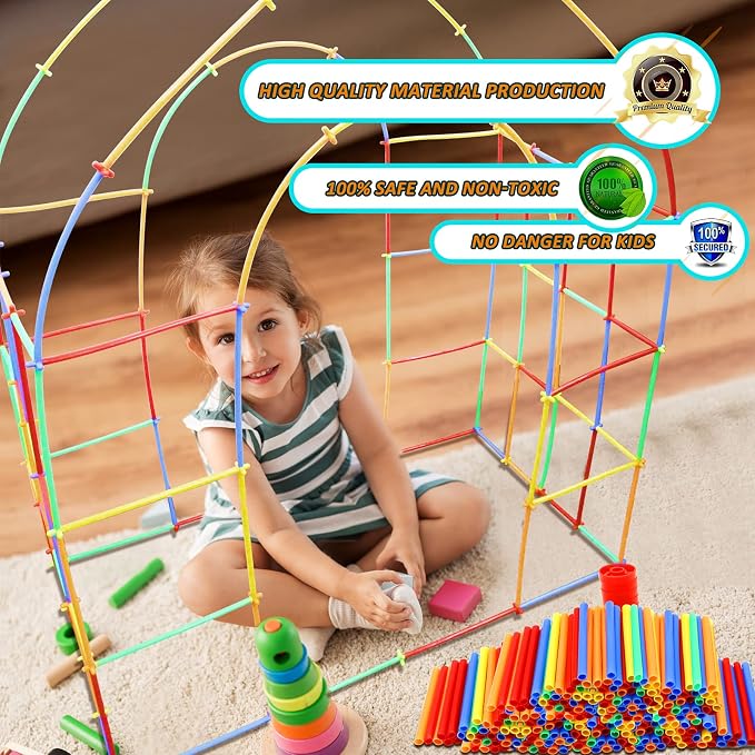 Ggiibro Straw Constructor Toys 800Pcs STEM Building Toy - Image 7