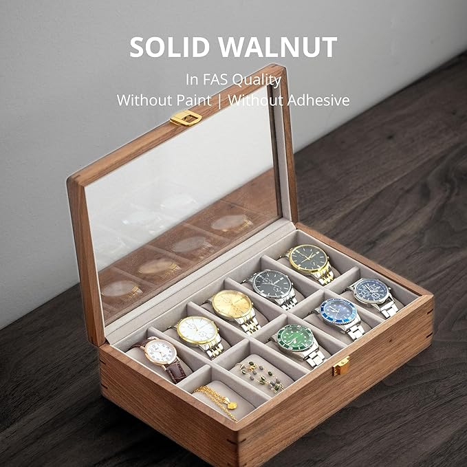 muso wood Watch Display Box, 10 Slot Watch Case - Image 2