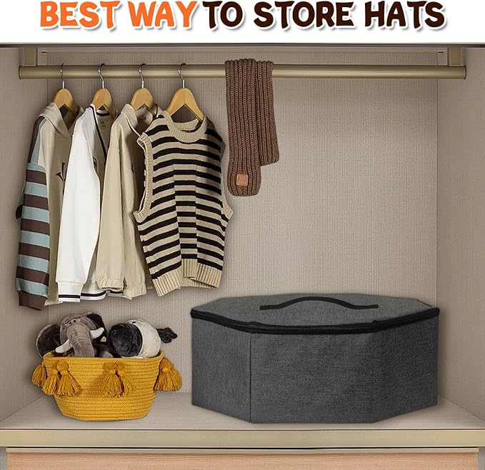 Boczif Hat Storage Box for Women and Men, Hat Storage bag for Travel Collapsible - Image 3
