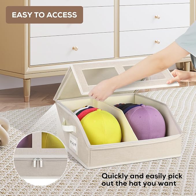 2 Pack Hat Storage for Baseball Caps-Holds Up to 48 Caps, Hat Organizer for - Image 5