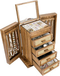 Jewelry Organizer, Rattan Jewelry Box, 5 Layer Wooden Jewelry Organizer Box by MissRabbit