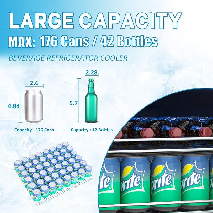 Compact 176 Can/5.3 Cubic Foot Beverage Fridge - Image 6