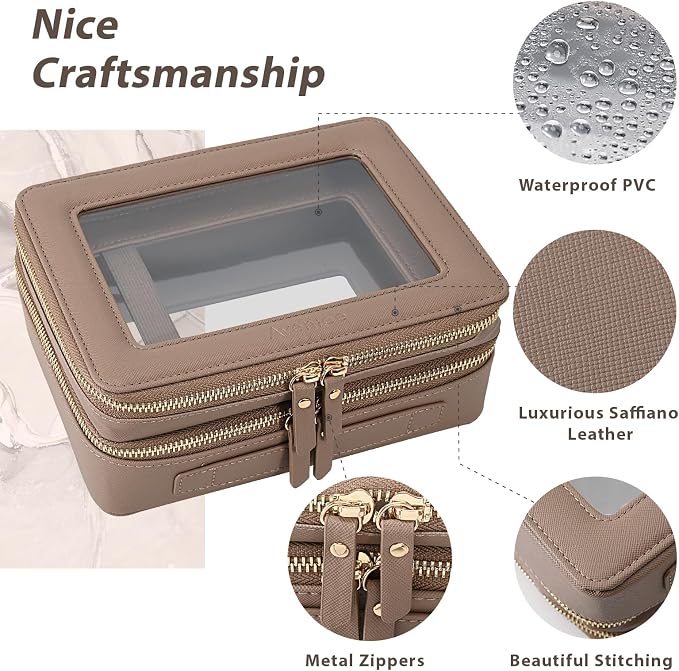 Aveniee Large Clear Makeup Bags, Double Layer Cosmetic Bags - Image 3