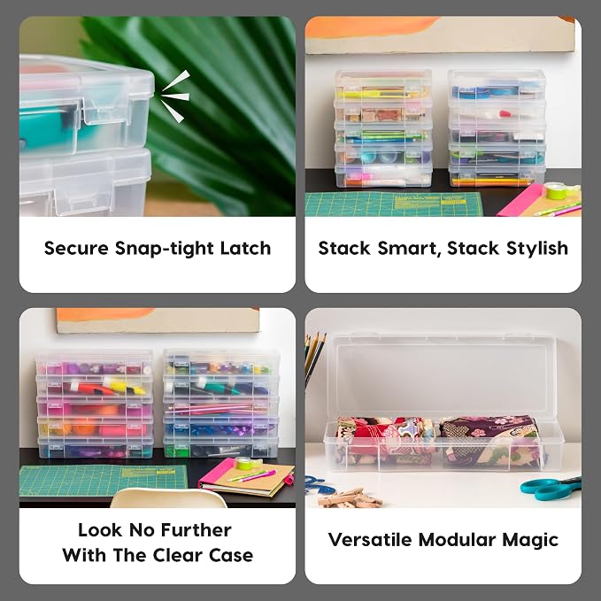 IRIS USA Pencil Case Boxes, |Made in USA|, Plastic Bead Organizing Containers - Image 4