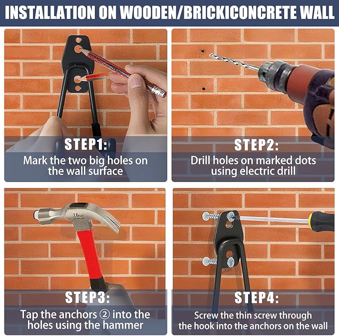 Garage Hooks Heavy Duty, 12 Pack Anti-Slip Coating Garage Wall Storage Hooks - Image 5