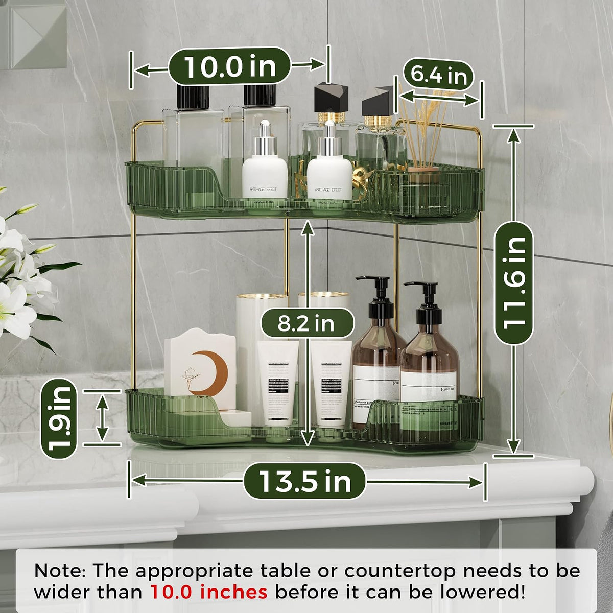 YCIA&DONE Corner Bathroom Counter Organizer, Makeup Organizer for