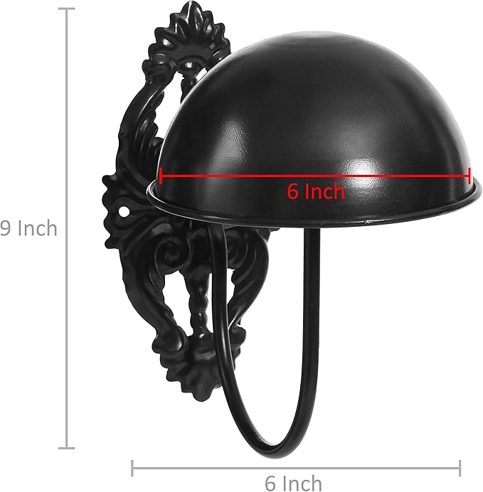 MyGift Set of 2 Wall-Mounted Black Metal Hat & Wig Display Racks - Image 5