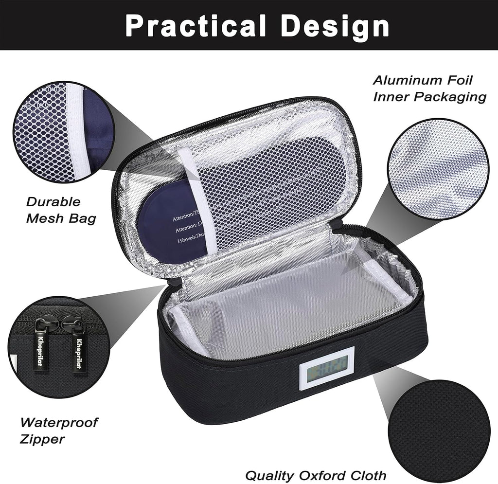 Insulin Cooler Travel Case with 2 x 90g TSA Approved Ice Packs