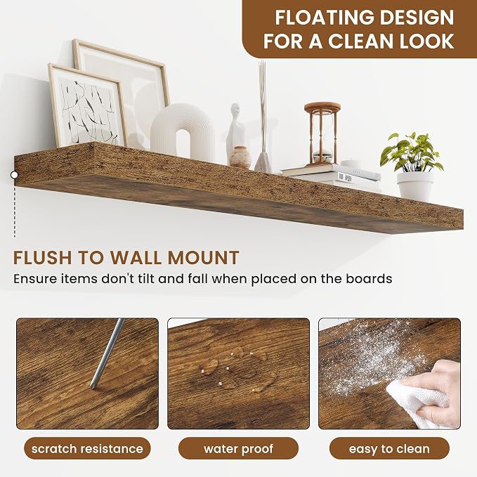 fuqing Floating Shelves for Wall, Wall Mounted Wood Floating Shelf - Image 5