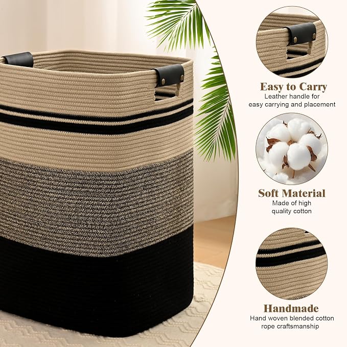 Laundry Hamper, 75L Tall Laundry Basket - Image 5