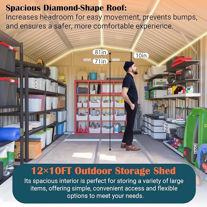 10x12 FT Metal Storage Shed - Image 5