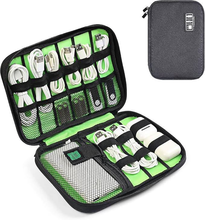 Luxtude Travel Cable Organizer Bag, Flat Cord Organizer Bag, Portable by Luxtude