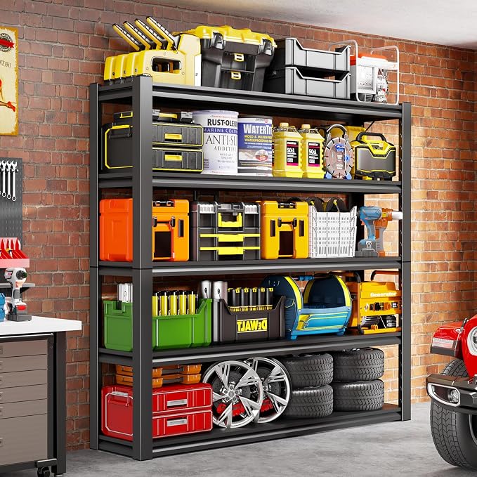 72" H Garage Shelving, 5 Tier Heavy Duty Metal Shelving by SXJJAR