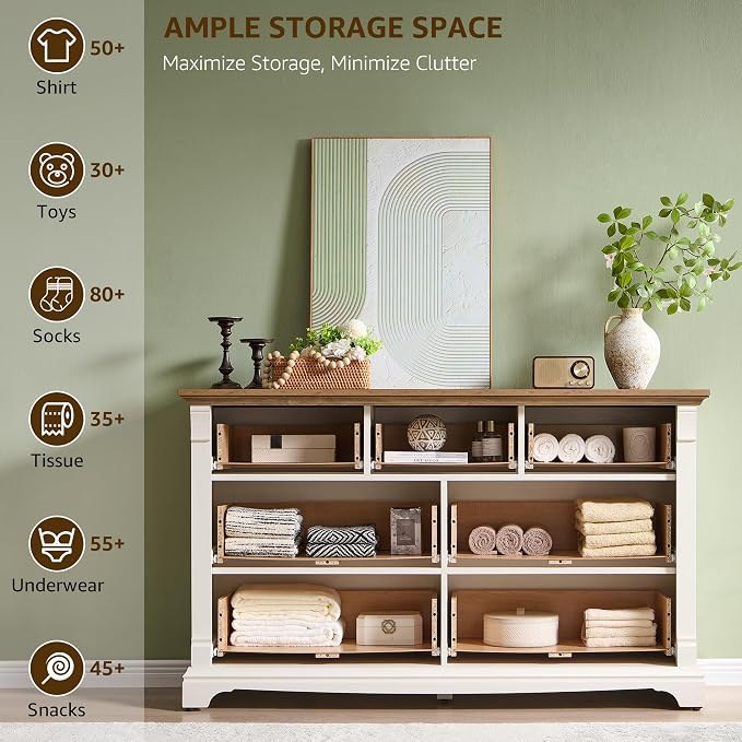T4TREAM Farmhouse 7 Drawers Dresser - Image 4