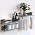 RICHER HOUSE 2+1 Tier Wall Mounted Floating Shelves Set of 2, Rustic Wood Wall by RicherHouse