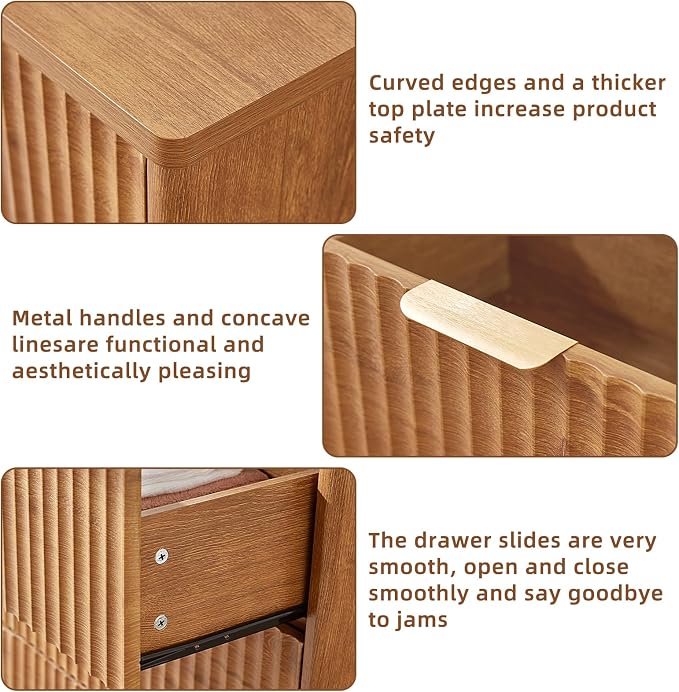 LEYAOYAO Fluted 5 Drawers Dresser - Image 7
