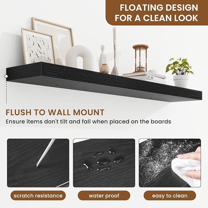 fuqing Floating Shelves for Wall, Wall Mounted Wood Floating Shelf - Image 5