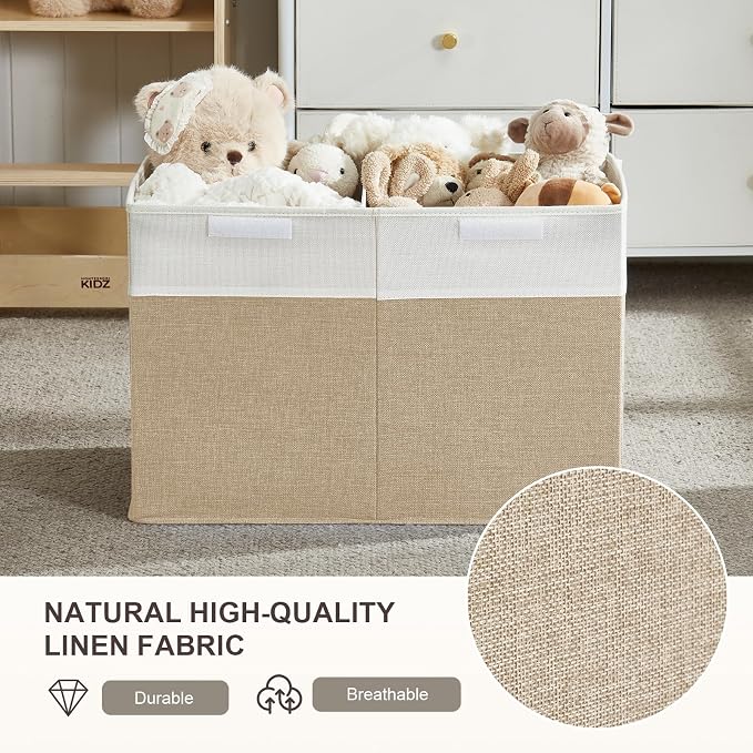 Large Toy Box with Flip-Top Lid, Collapsible Storage Organizer Bins with - Image 6