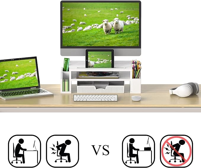 Simple Houseware Desk Monitor Stand Riser - Image 3