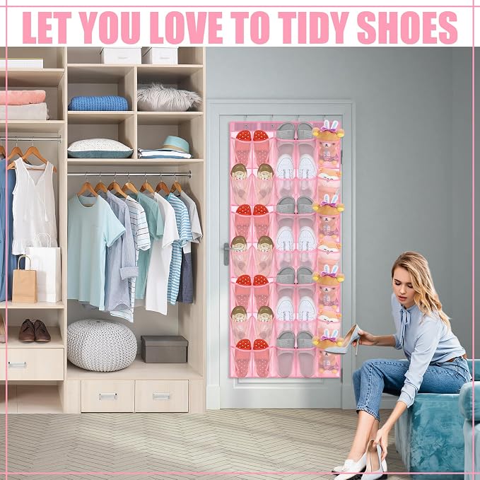 Windyun 2 Pcs 70 Large over The Door Shoe Organizer Hanging Shoe Rack - Image 4