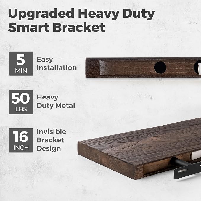RICHFOCUS Live Edge Elm Floating Shelves - Image 5
