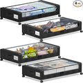 Under Bed Storage with Wheels, Underbed Storage Bins, XXL 60L Rolling Metal by YAASHEEN