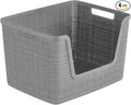 Curver Set of 4 Large 18L Easy Access Jute Decorative Plastic Organization and by Curver