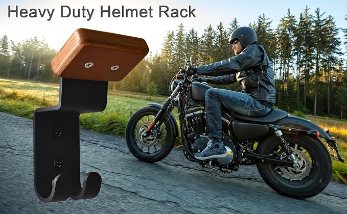 Motorcycle Helmet Rack, Heavy Duty Helmet Holder on Wall - Image 2