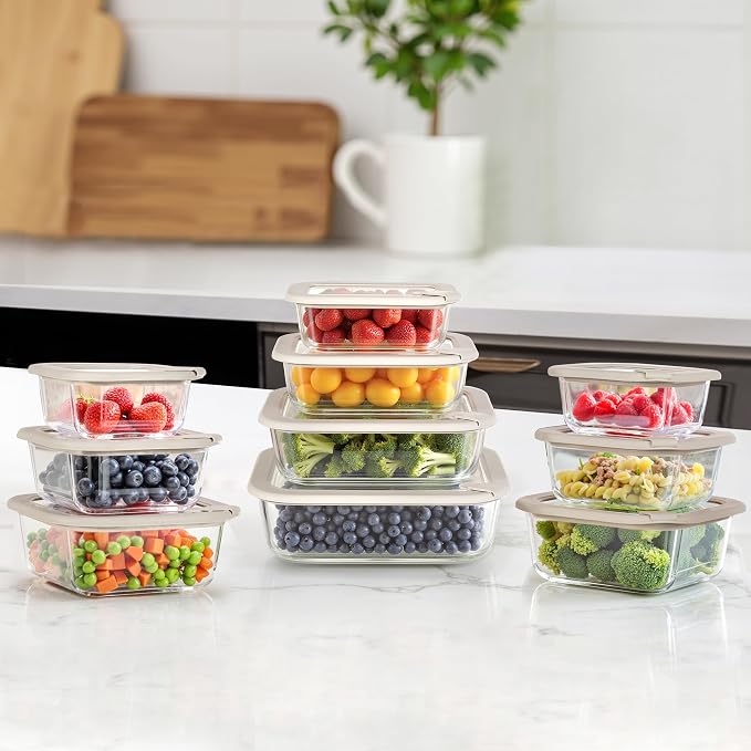 Glass Food Containers with Glass Lid, Microwave Safe Food Storage Container Set - Image 7