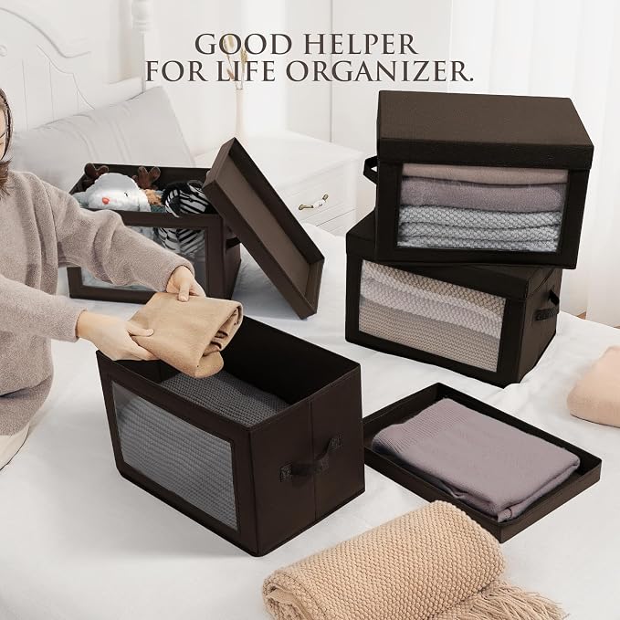 Stackable Storage Bins with Lids - Image 2
