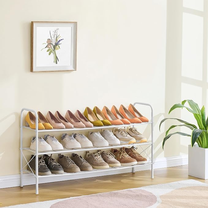 Hoctieon 3 Tier Durable Mesh Style Shoe Rack, Entryway Shoe Shelf, Shoe Rack - Image 8