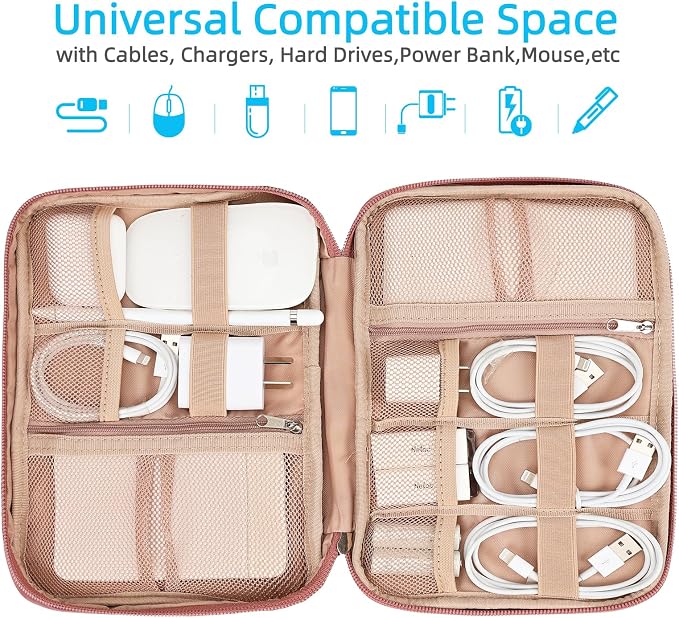 NISHEL Travel Cord Organizer Case, Tech Electronic Bag, Essentials - Image 2