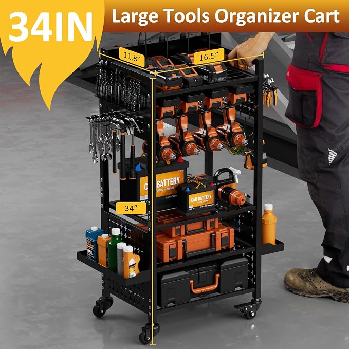 Power Tool Organizer Rolling Cart - Image 3