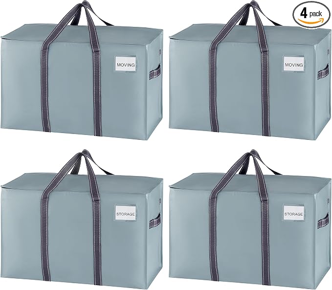 VENO 4 Pack Moving Bags and Large Christmas Storage Bins by Veno