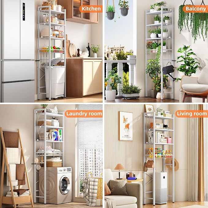 Over-The-Toilet Storage Rack, 4-Tier Bathroom Organizer Shelf Over Toilet - Image 4