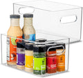 Plastic Food Storage 2 Pack Clear Container Bin with Handles for