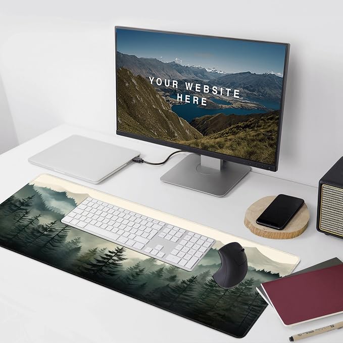 Misty Forest Large Mouse Pad, Gaming Keyboard Desk Pad, Extended Mouse Mat - Image 6