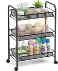 TOOLF 3-Tier Metal Rolling Cart, Mesh Wire Easy Assemble Utility Cart, Storage by TOOLF