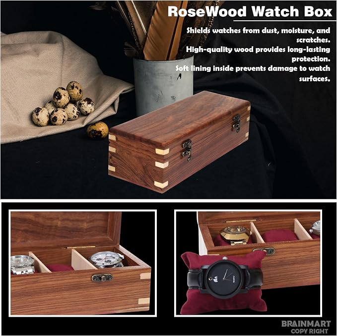 Wooden Watch Box for Men & Women, Watch Organizer & Display Case, Premium - Image 5